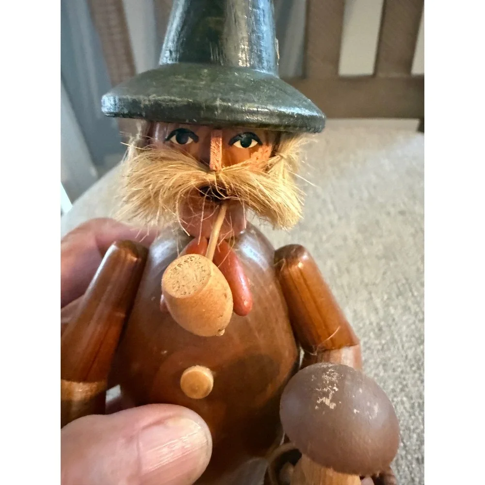 Expertic Vintage Wooden Incense Smoker Mushroom Hunter Made in GDR East Germany